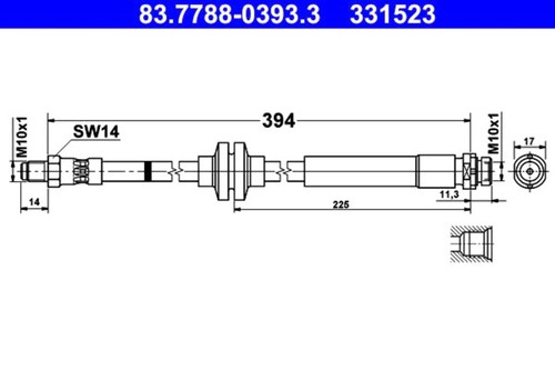 Ate brake hose - for, volvo